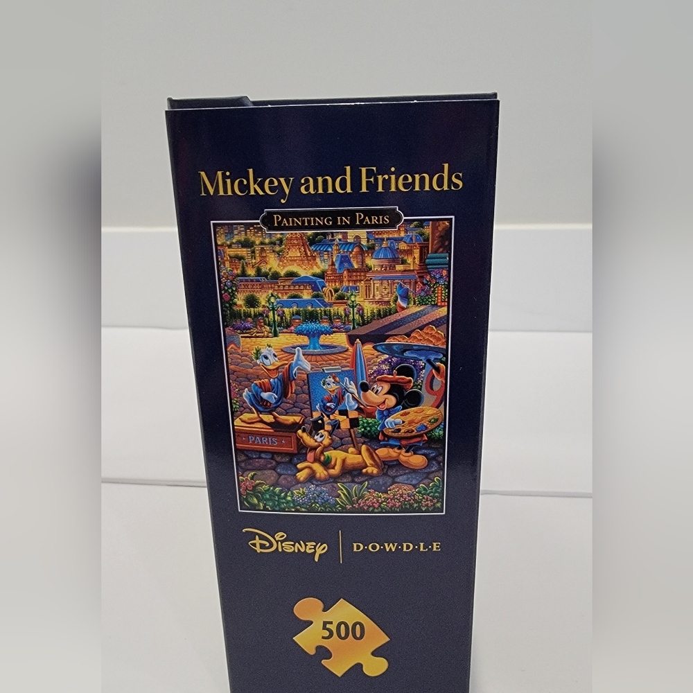 Dowdle Folk Art "Mickey & Friends Painting in Paris" 500-piece jigsaw puzzle - Picture 2 of 3